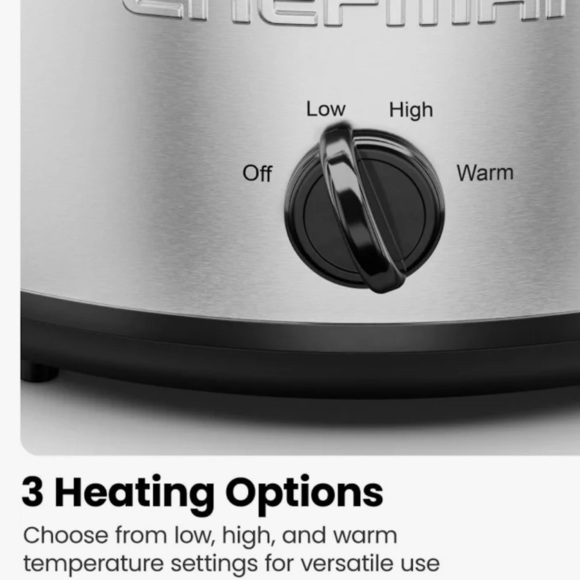 Chefman Silver Slow Cooker with Locking Lid - Picture 7 of 11